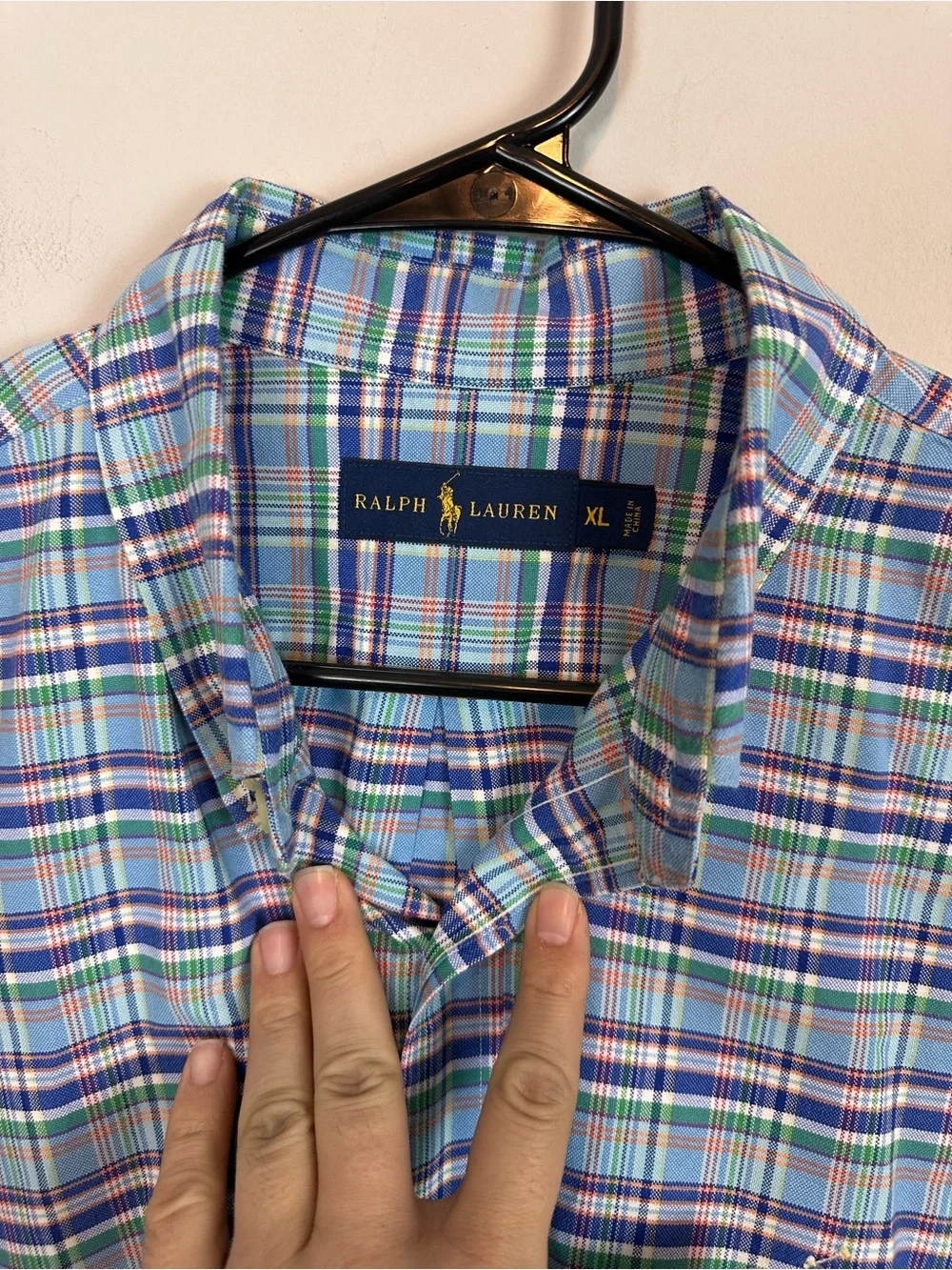 Polo Ralph Lauren Plaid Oxford Button-Down Shirt Blue Green Size  XL